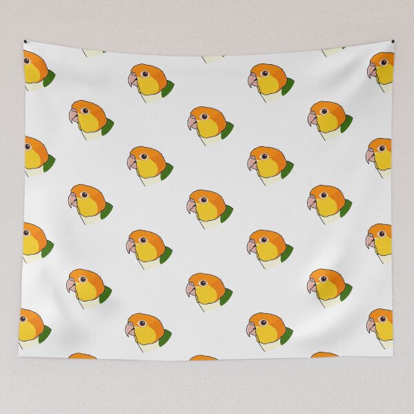 Item preview, white bellied caique parrot portrait designed and sold by Kelsea Taylor.
