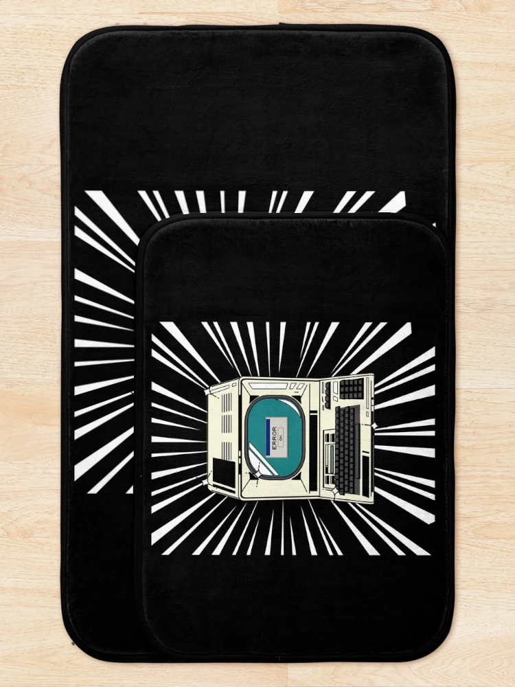 Thumbnail 5 of 6, Bath Mat, Retro Computer (white print) designed and sold by Studio-Sy.