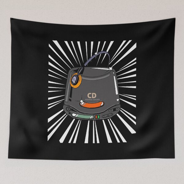 Item preview, Retro CD Player Discman (white print) designed and sold by Studio-Sy.