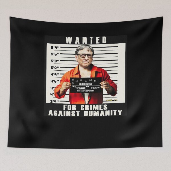 Item preview, Bill Gates Wanted For Crimes Against Humanity Antichrist Classic Retro designed and sold by QHFJWO.