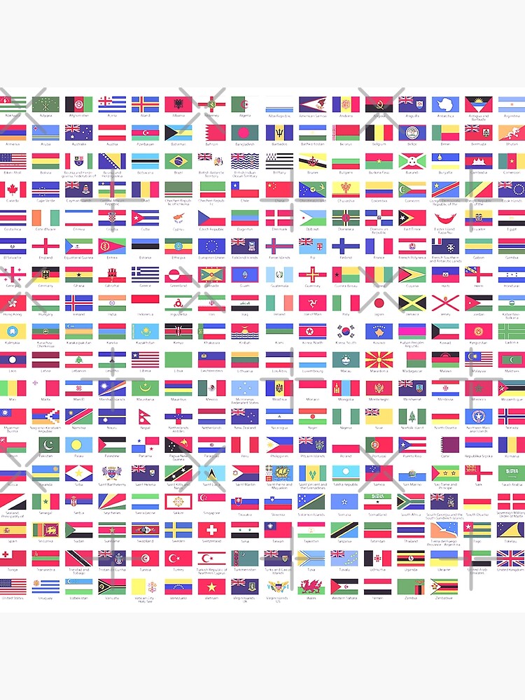 Banderas del mundo con nombres | Lámina rígida