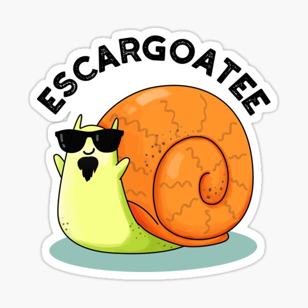 "Escargoatee Cute French Snail Escargot Pun" Sticker for Sale by punnybone Redbubble