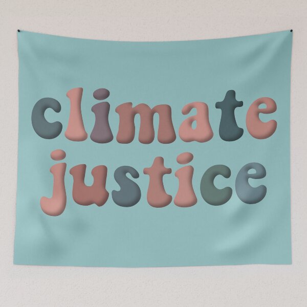 Item preview, Climate Justice Retro Peach Brown Blue Environmental Advocacy designed and sold by cashewdays.