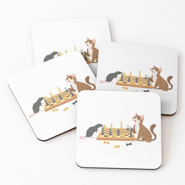 Item preview, Cat and Rat Playing Chess designed and sold by VectoMore.
