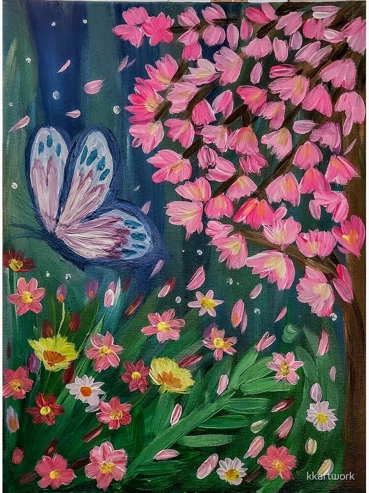 Butterfly feeding off a lovely bright flowers around him . by kkartwork