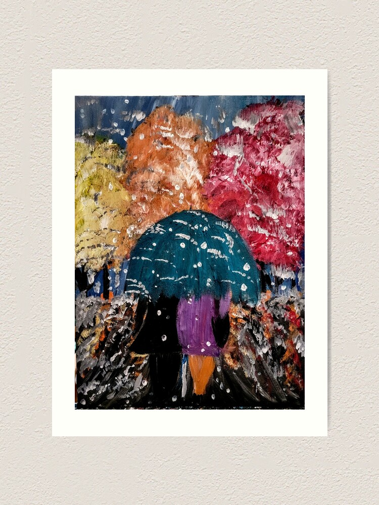 Alternate view of Couple walking through a snow Strom. Art Print