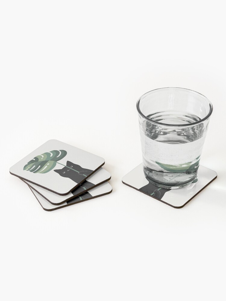 Alternate view of Cat and Plant 16 Coasters (Set of 4)