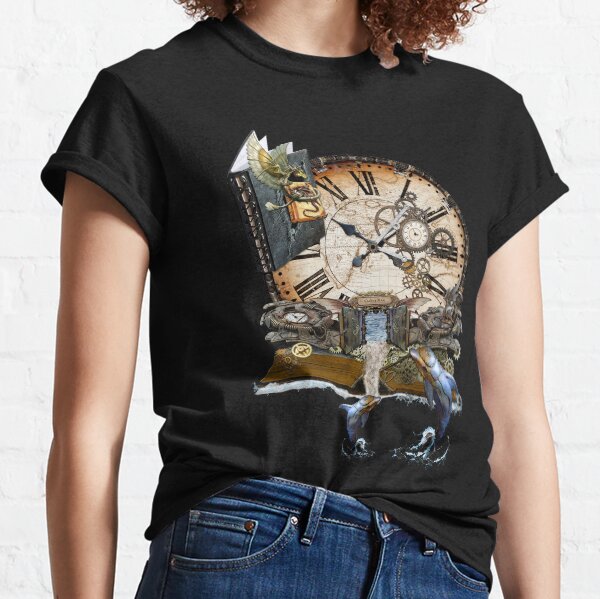 Steampunk Dragon Library Classic T-Shirt
