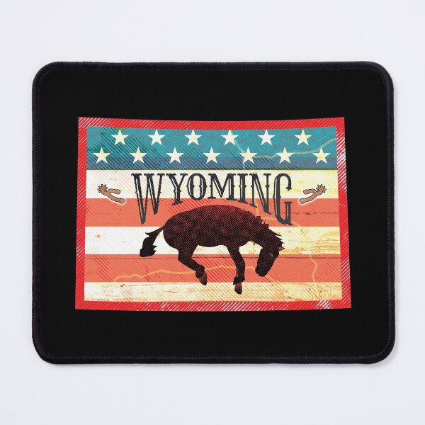 Item preview, Wyoming Vintage Flag Bucking Bronco designed and sold by fairviewdesign.