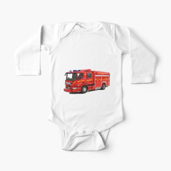 Fire Truck Foz Ball Long Sleeve Baby One-Piece