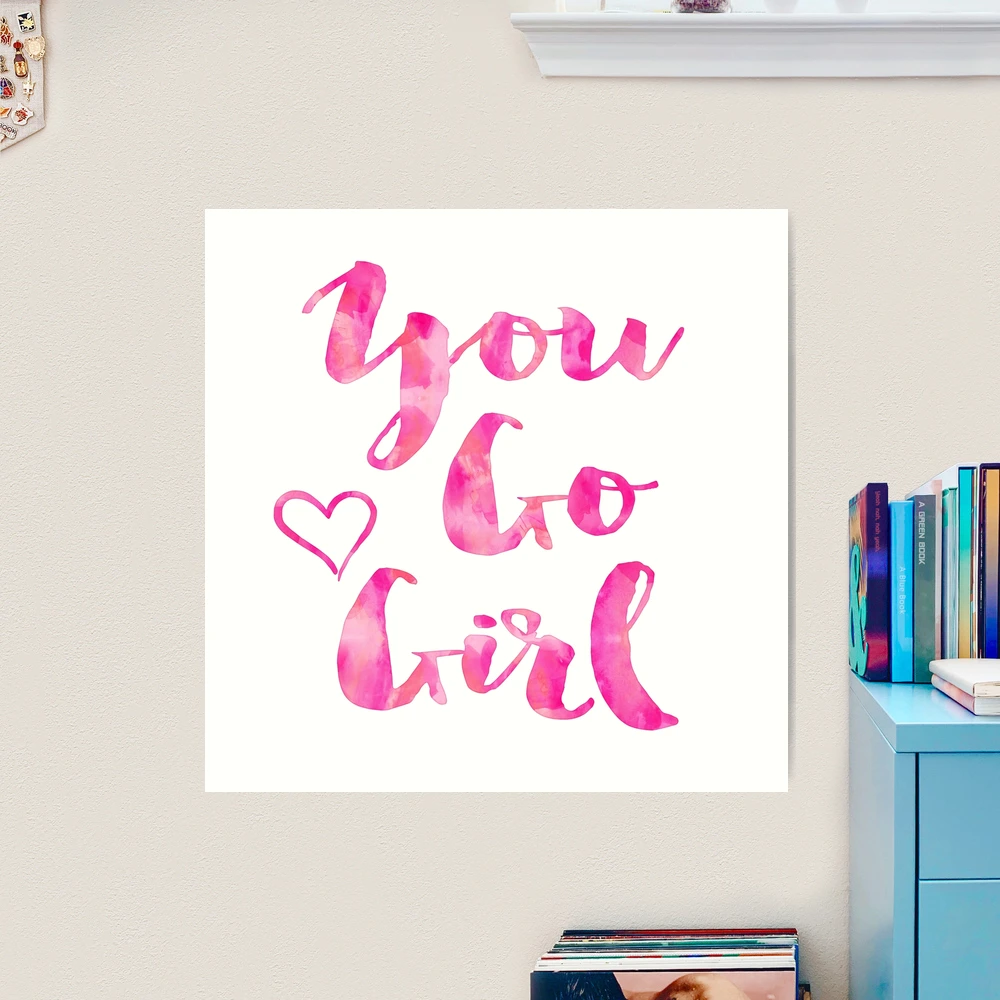You Go Girl on Watercolor Peach Background. Vector Illustration Stock  Vector - Illustration of quote, isolated: 91455821
