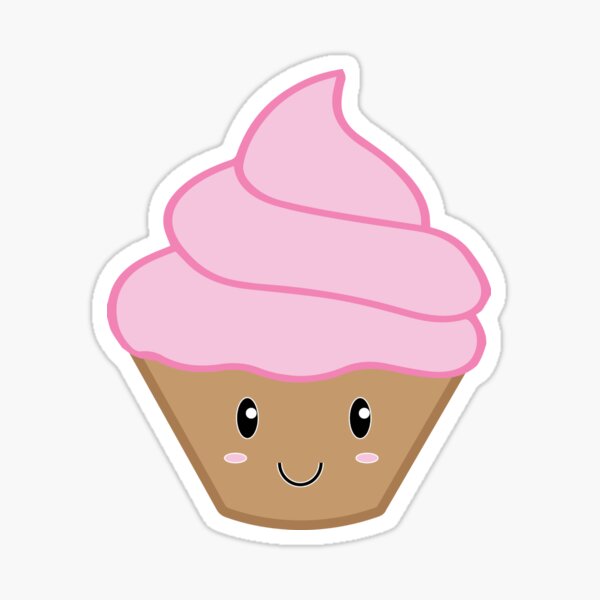 Cute Cupcake Sticker - hollymarshmallow