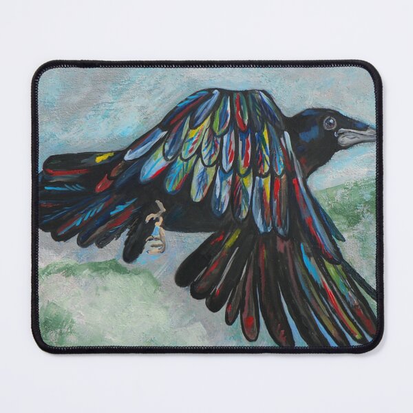 Item preview, Acrylic Painting of a crow maid by Pascale Breton Canadian artist designed and sold by Pascale Breton.