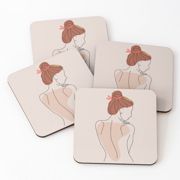 Item preview, Red Ribbon Nude Woman Illustration designed and sold by PeachyLitchi.
