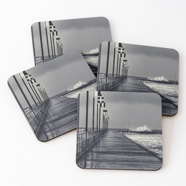 Item preview, Moody Frankston Pier with Waves Crashing in windy Storm designed and sold by James-Cole.