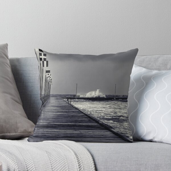 Item preview, Moody Frankston Pier with Waves Crashing in windy Storm designed and sold by James-Cole.
