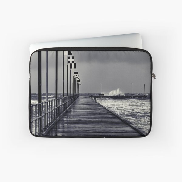 Item preview, Moody Frankston Pier with Waves Crashing in windy Storm designed and sold by James-Cole.