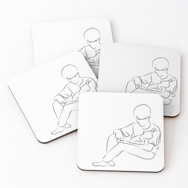 Item preview, BTS Jimin with a Cat -Line Art ver.  designed and sold by kpupsister.