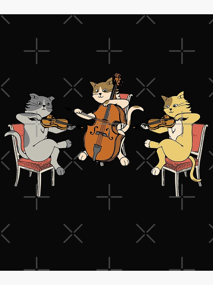 Cats Playing Violin Cello Funny Cat Classic Music Lover Gift | Poster