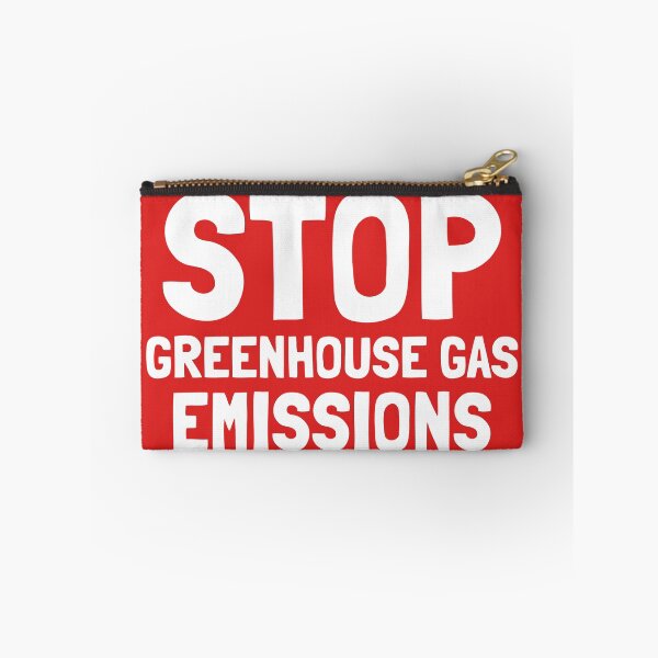 Aperçu de l'œuvre STOP aux émissions de gaz à effet de serre Rouge Blanc Plaidoyer environnemental créée et vendue par cashewdays.