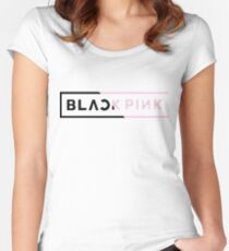 Schwarz Rosa 2.0 Tailliertes Rundhals-Shirt