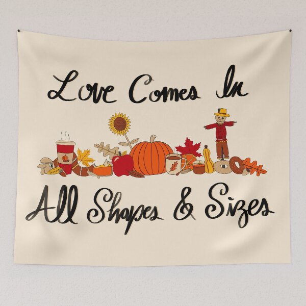 Item preview, Love Comes In All Shapes & Sizes - Autumn & Antique White designed and sold by EcoElsa.