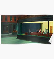 Weinlese Edward Hopper Nighthawks Abendessen Poster