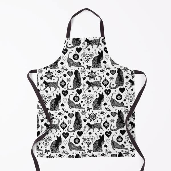 Item preview, Black And White Cat Christmas Scandinavian Folk Art Pattern designed and sold by artsandsoul.