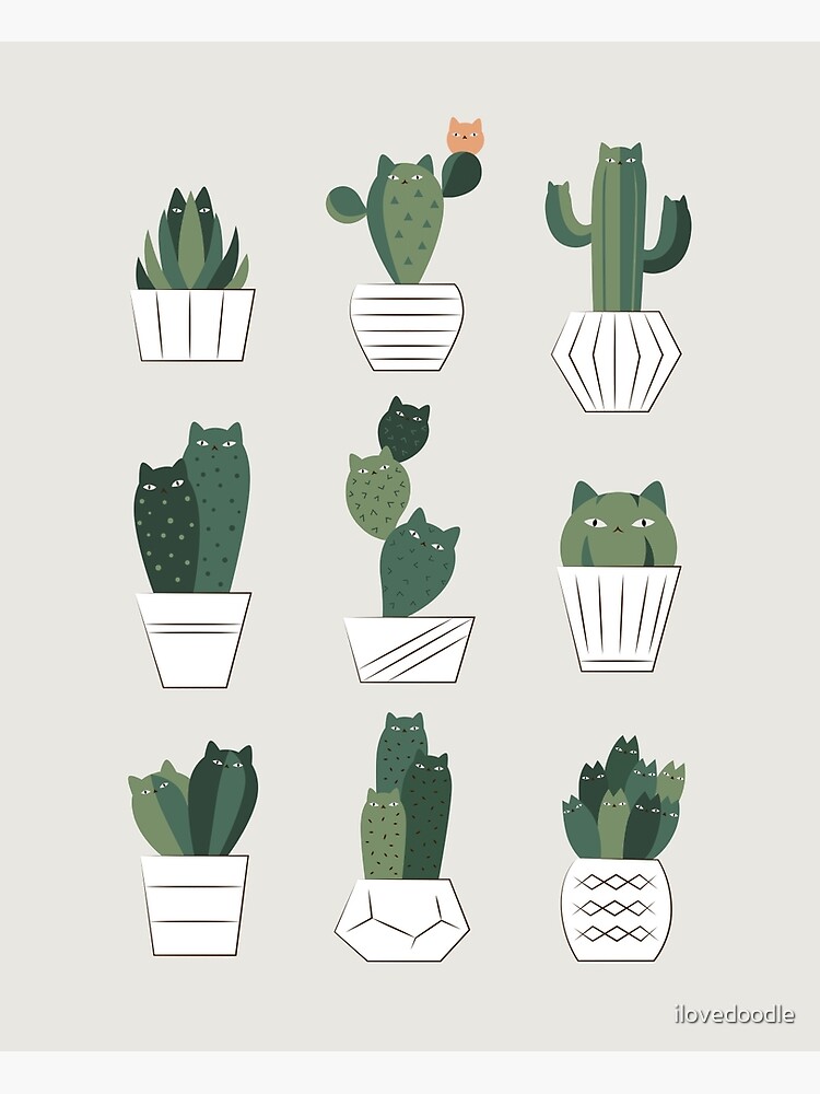 Cat and Plant 20: Cat-tus by ilovedoodle