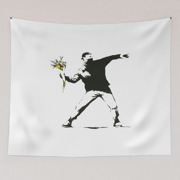 Item preview, Banksy Flower Thrower, Flower Thrower Poster Print Graffiti Wall Art designed and sold by Lrparts110.