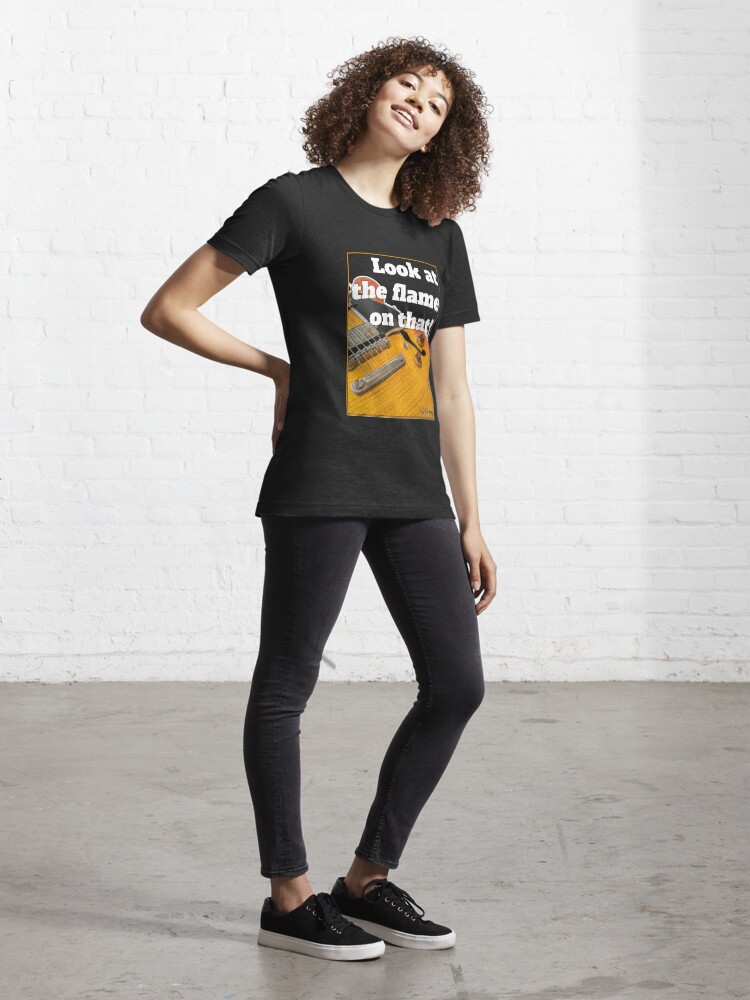 Alternate view of Look at the Flame on That! - White Text Essential T-Shirt