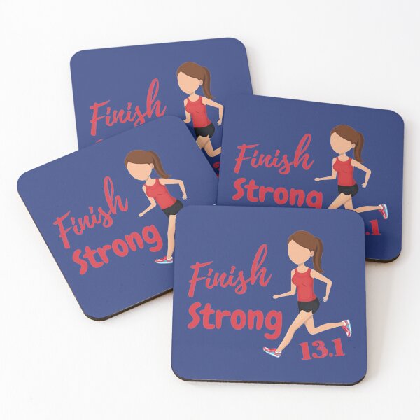 Item preview, Finish Strong - Half Marathon 13.1 Marathoner Gift, Runner_s Gift, Running Gift, Red, Brown, Gr designed and sold by Adellete-sis.
