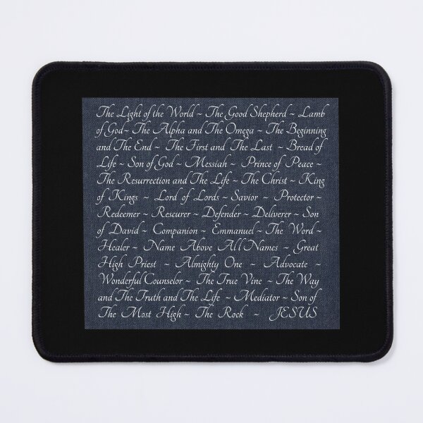Item preview, Names of Jesus Christian Christ Dark Navy Denim designed and sold by JariHawk.