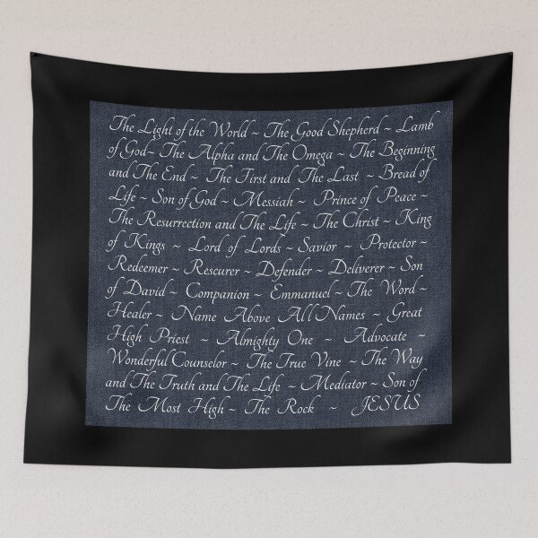 Item preview, Names of Jesus Christian Christ Dark Navy Denim designed and sold by JariHawk.