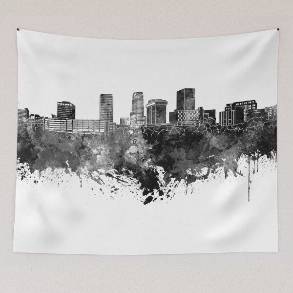 Item preview, Akron skyline in black watercolor designed and sold by paulrommer.