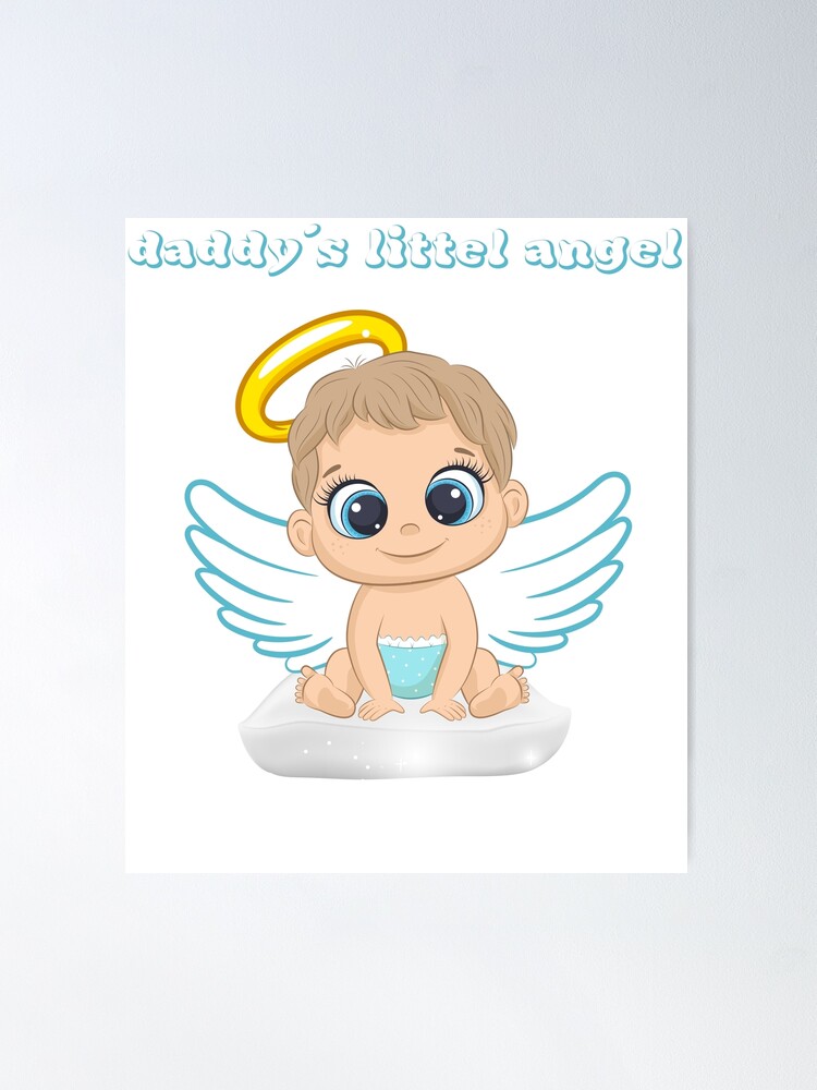 Papa's angel, sweet baby with angel wings and googly eyes