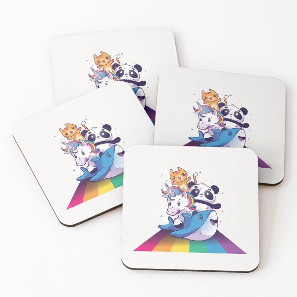 Item preview, the cutest animals , cute animals riding raibow designed and sold by Hicham4.