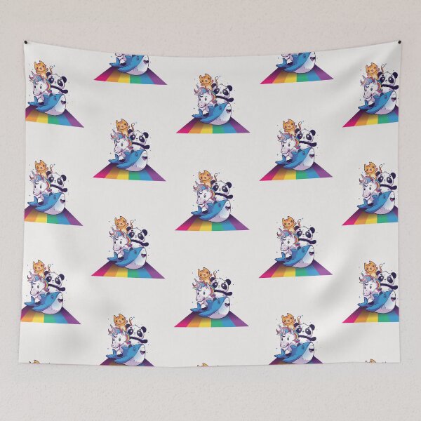Item preview, the cutest animals , cute animals riding raibow designed and sold by Hicham4.