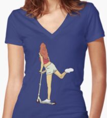 scooter girl 2 Women's Fitted V-Neck T-Shirt