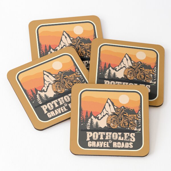 Item preview, Potholes & Gravel Roads Motorcycle Adventure Sticker & T-Shirt 01 designed and sold by OuterShellUK.