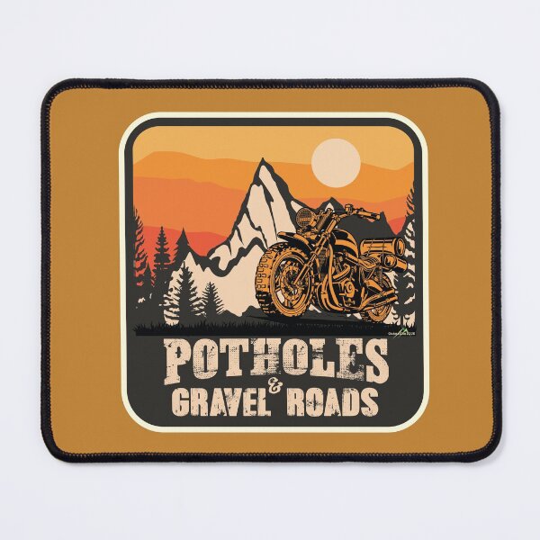Item preview, Potholes & Gravel Roads Motorcycle Adventure Sticker & T-Shirt 01 designed and sold by OuterShellUK.
