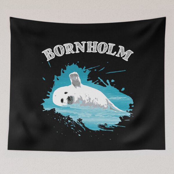 Item preview, Bornholm Baltic Sea island vacation seal harbor seal in the sea designed and sold by Denis Rösler.