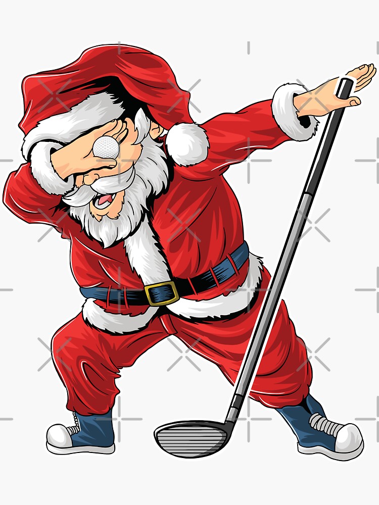 "Golf Dabbing Santa Claus Funny Golfer Christmas Costume " Sticker for