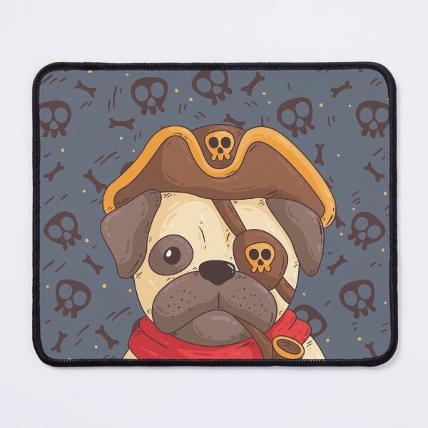 Item preview, Cute Pug Dog Pirate Hat Sketch Design designed and sold by SoccaTamam.