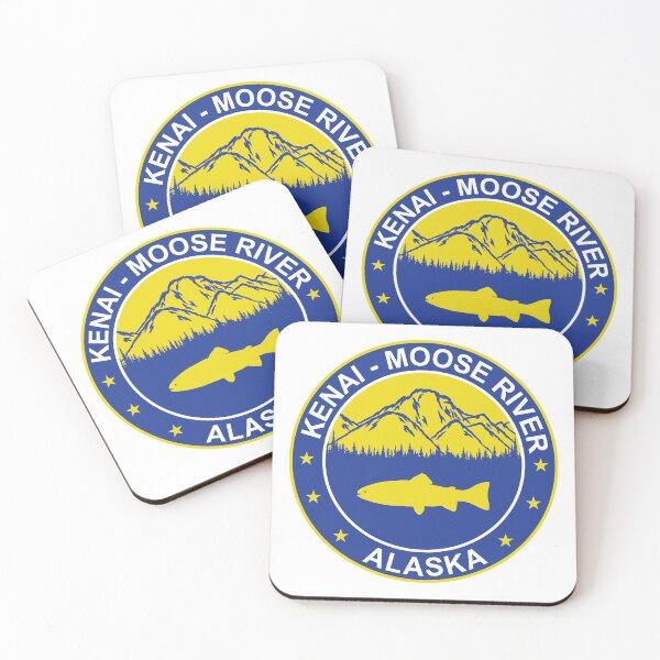 Item preview, Alaska Trout Fishing - Kenai Moose River circle badge logo designed and sold by leavector.