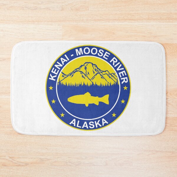 Item preview, Alaska Trout Fishing - Kenai Moose River circle badge logo designed and sold by leavector.
