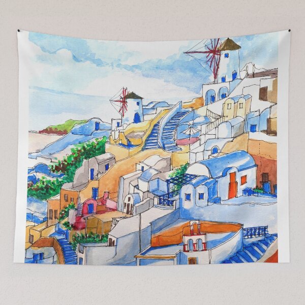 Item preview, Colors of Santorini designed and sold by UrbanSageArt.