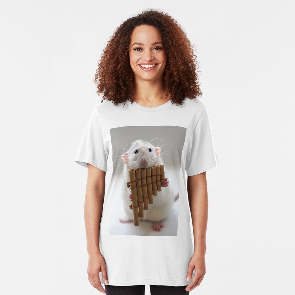 Playing the panflute. Slim Fit T-Shirt