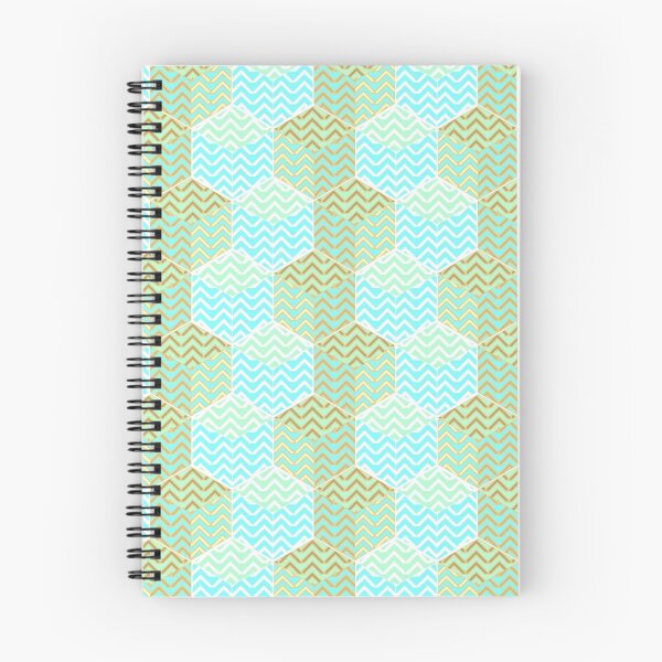 Item preview, Cubes in teal and golden chevron designed and sold by cocodes.