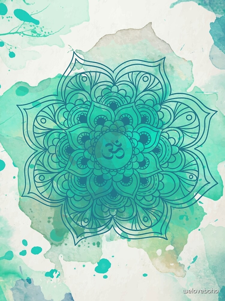 Green Mandala watercolor de weloveboho